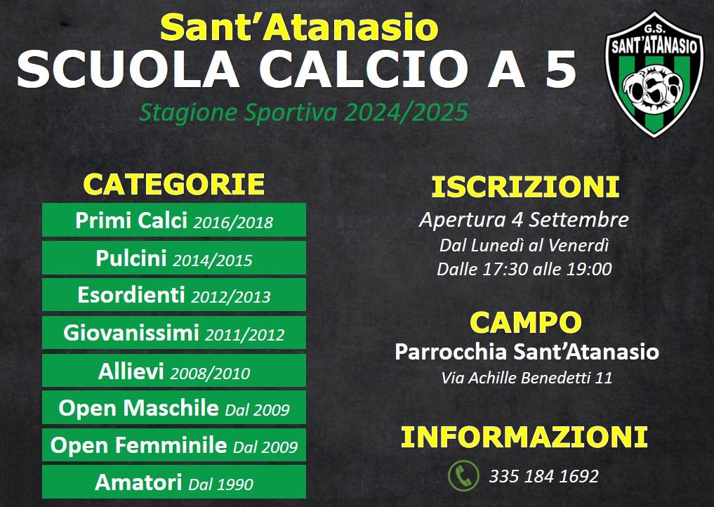 Iscrizioni Scuola Calcio a 5 2024/2025